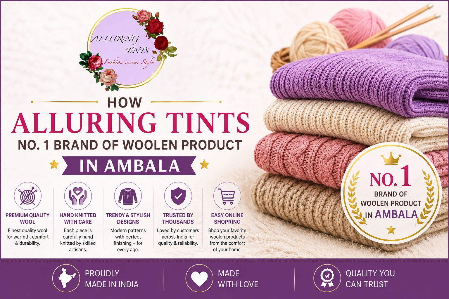 Alluring Tints No. 1 Woolen winter wear brand in Ambala Retail and wholesaler woolen supplier and manufacturer in ambala